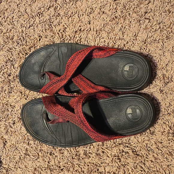 FitFlop orange pink gold womens size 10 orthopedic shoes - Picture 4 of 6